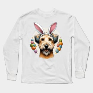 Portuguese Podengo Pequeno Enjoys Easter with Bunny Ears Long Sleeve T-Shirt